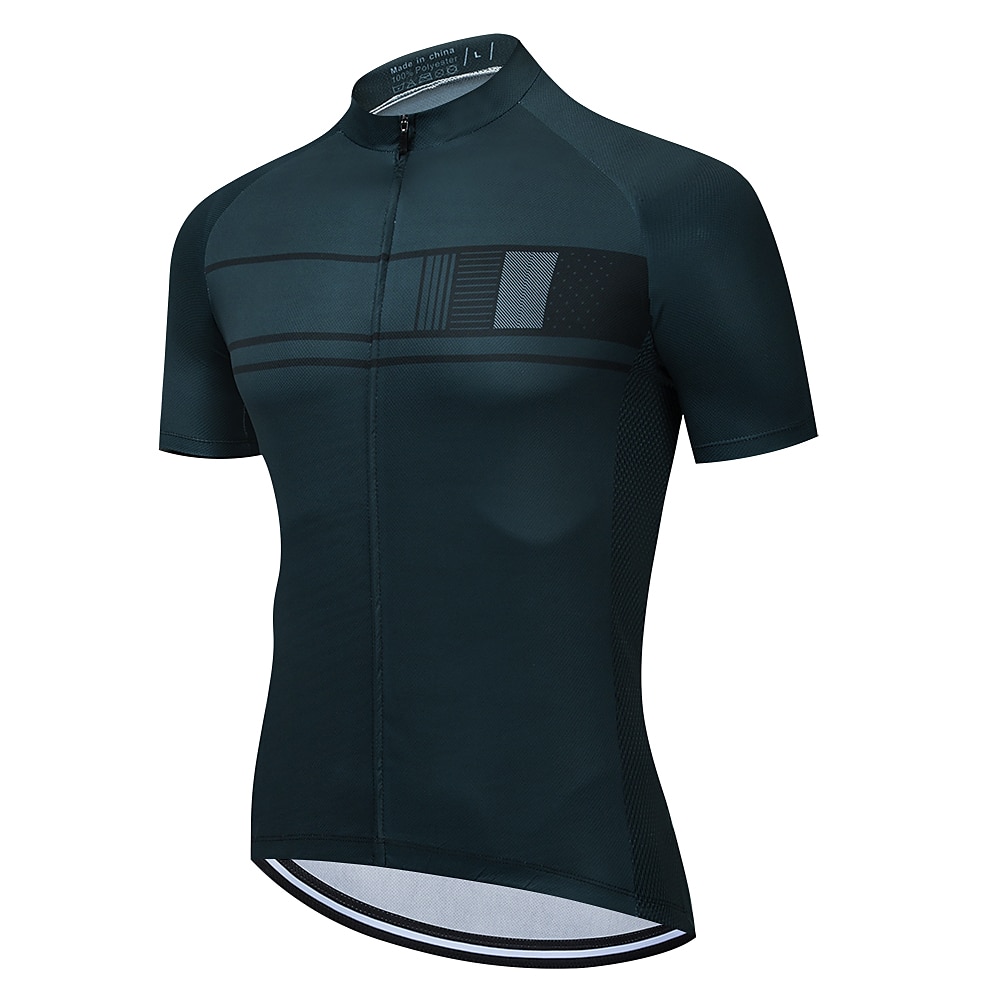 Herr Cykeltröja med Haklapp-shorts Kortärmad Bergscykling Vägcykling Svart Vinröd Blå Rand Cykel Träningsdräkter 3D Tablett Andningsfunktion Snabb tork Bakficka Polyester Elastan sporter Rand Kläder 2025 - $45.99 –P5