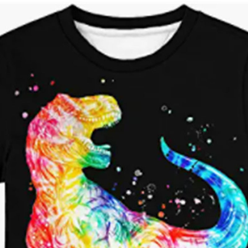 Para Meninos Camiseta Manga Curta Camisa Animal Dinossauro Impressão 3D Ativo Esportes Moda Poliéster Ao ar livre Diário Interior Infantil 3-12 anos Gráfico impresso em 3D Normal Camisa de 2025 por $11.99 -P4