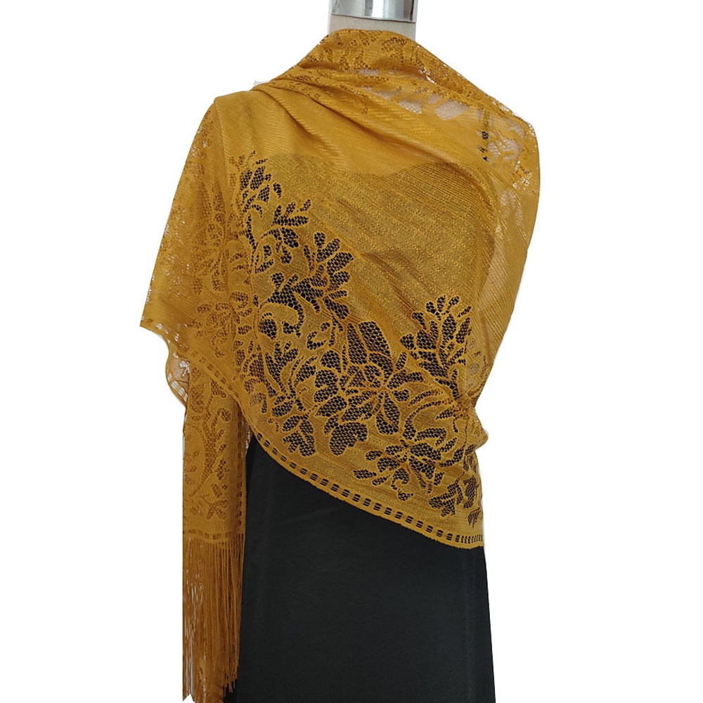 sjal&amp; wrap sjalar dam höst bröllop gäst wrap elegant brud solskydd ärmlös polyester bröllop wraps med spets för bröllop sommar 2025 - $17.49 –P14