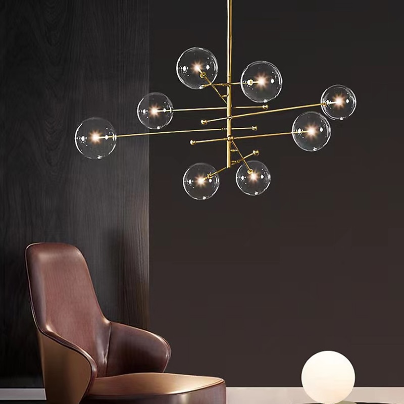 80/120 cm lampadario led lampadario globo vetro metallo stile artistico stile moderno classico 220-240v del 2026 a $749.99 –P3