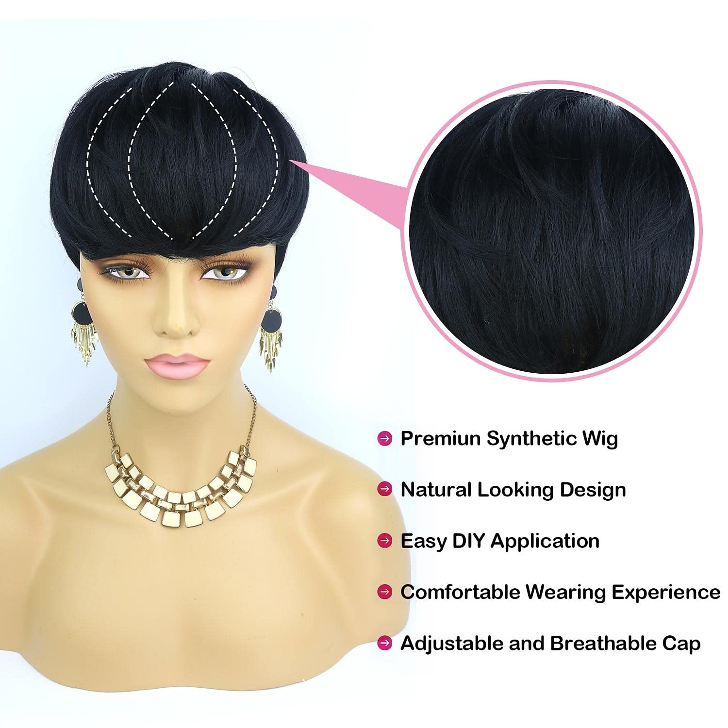 piexie cut pruiken voor vrouwen korte pixie cut pruik met pony gradiënt bruin natuurlijk steil haar synthetische pruik voor vrouwen gelaagde golvende pruiken leuke alledaagse slijtage pruiken 2025 - $23.99 –P9