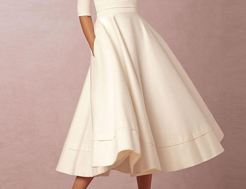 Strandhochzeit Strand Einfache Hochzeitskleider A-Linie V-Ausschnitt ärmellos Gericht Zug Satin Brautkleider mit Falten Raffung um zu beeindrucken 2025 - $149.99 –P2