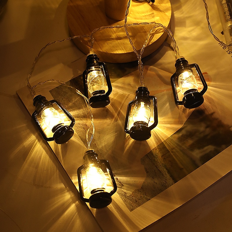Outdoor Solar Decoration Lights LED Retro Oil Lamp Shape String Lights 5m 20leds Christmas Home Indoor Outdoor Decoration 2025 - $23.99 –P3
