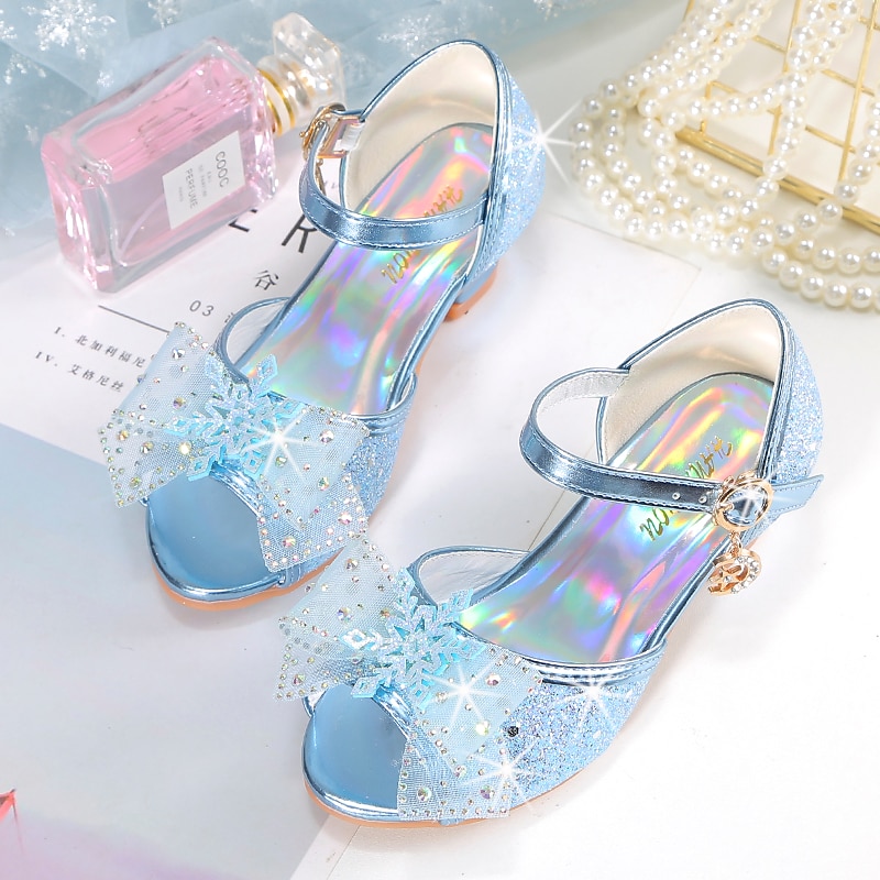 Girls' Pink Glitter Party Shoes – Peep-Toe Design, Bow and Rhinestone Decoration, Adjustable Strap, Perfect for Weddings and Special Occasions 2025 - $32.99 –P7
