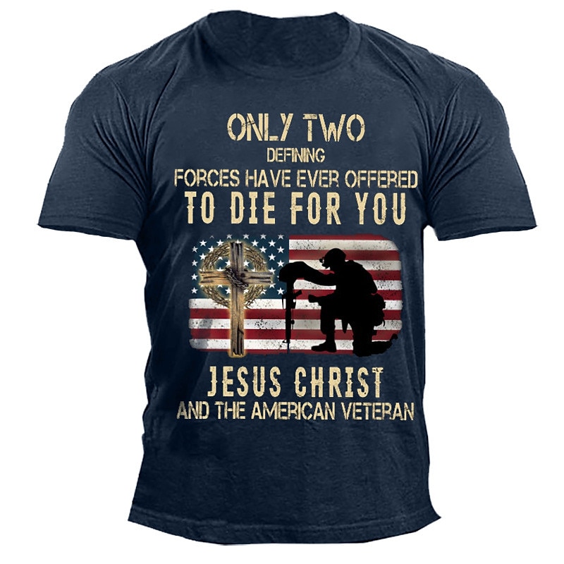 Only Two Defining Jesus Christ And The American Veteran All Over Print 3D  Hoodie