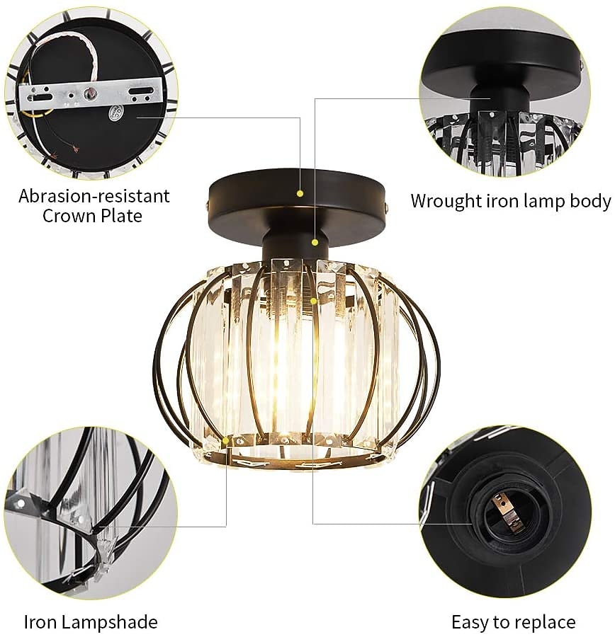 Unique Design Ceiling Lights LED Hallway Light Aisle Light Aluminum Crystal Vintage Style Stylish Black Modern Nordic Style 2026 - $64.99 –P4
