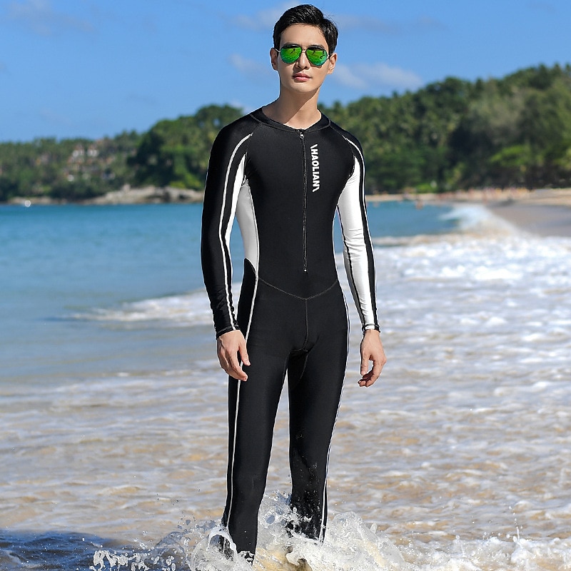 Rashguard heren duikpak zwemkleding voor het hele lichaam upf50+ badpak met ritssluiting aan de voorkant uv-zonbescherming ademend hoge elasticiteit lange mouwen - zwemmen duiken surfen snorkelen 2025 - $45.99 –P9