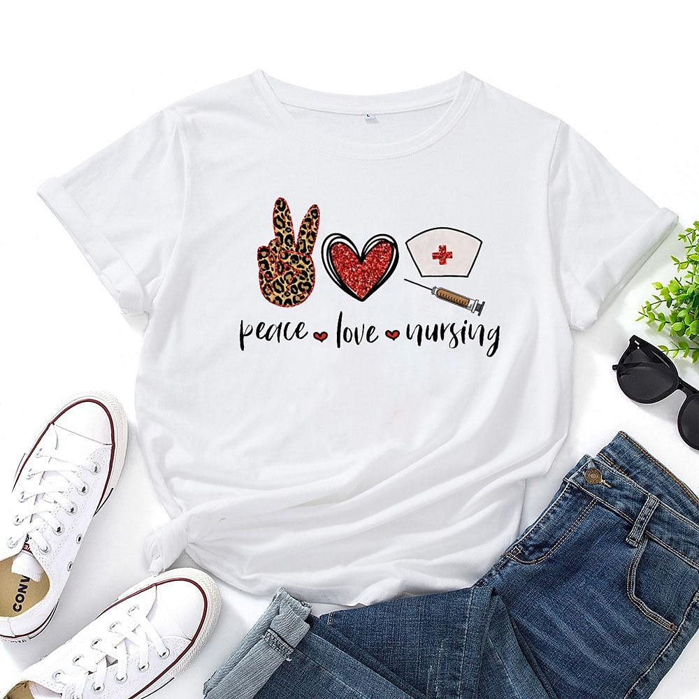 Hotkey Sweatshirts for Women Long Sleeve O-Neck Tops Peace Love Sunshine Letter Sunflower Print Pullover Jumper Blouse Shirt