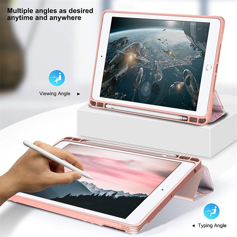 10.2 inch iPad Case with Pencil Holder, For iPad 9th Generation Case 2021,  Smart Stand Protective Clear Case Cover for iPad Case 9th/8th/7th  (2021/2020/2019) 