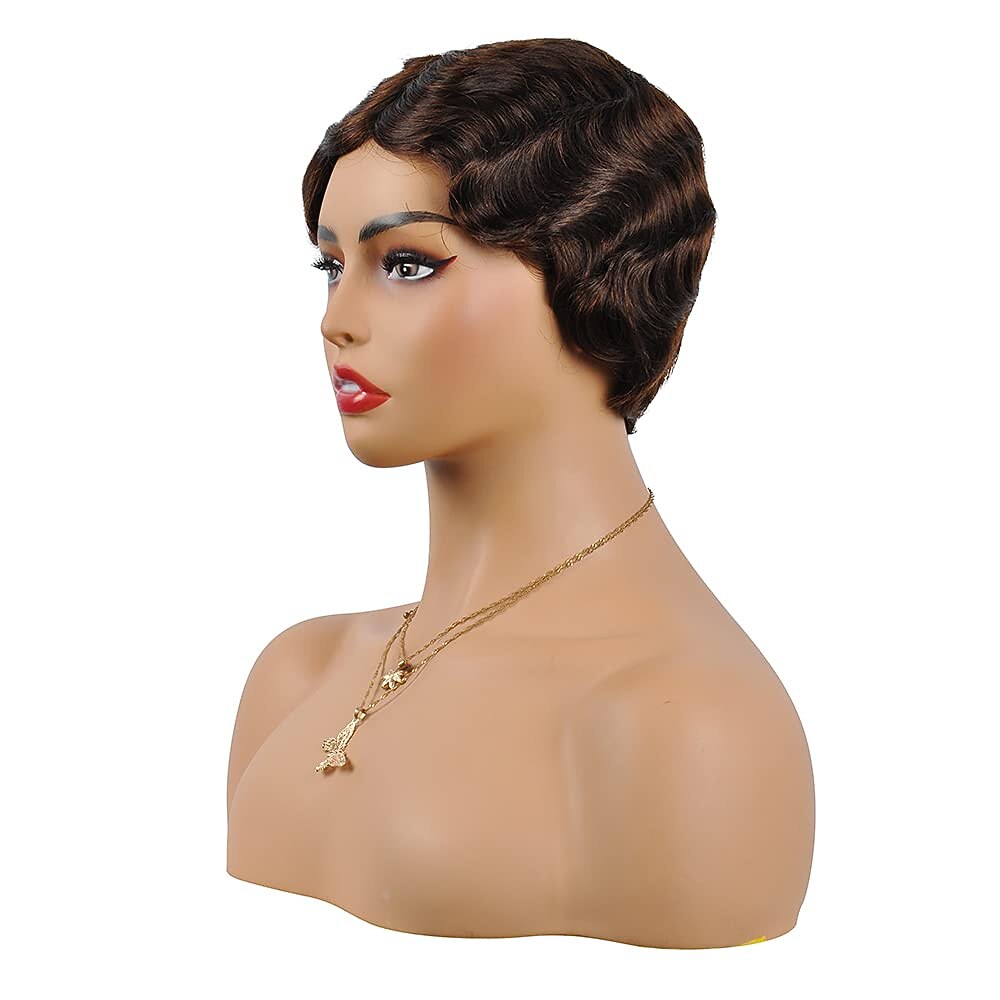 breve pixie cut parrucche per le donne nere mamma parrucca parrucche brasiliane dei capelli umani dito ocean wave parrucca remy parrucca di capelli umani a buon mercato parrucca per il partito del 2025 a $23.99 –P13