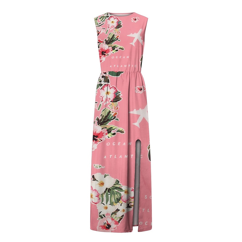 Femme Robe longue maxi Robe casual Robe ethnique robe boheme mode Décontractées Extérieur Vacances du quotidien Ample Floral à imprimé arc-en-ciel Sans Manches Col Ras du Cou Jaune Rose Claire Bleu de 2025 ? $23.99 –P15