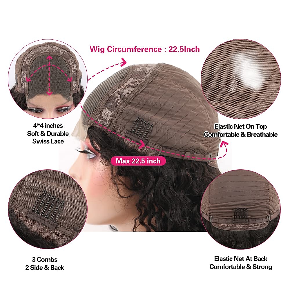 Lace Front Wig 4x4 Lace Human Hair Pre Plucked 130% 150% 180% Density Yaki StraightFront Wigs with Baby Hair Brazilian Human Hair Wigs for Black Women 2026 - $103.99 –P4