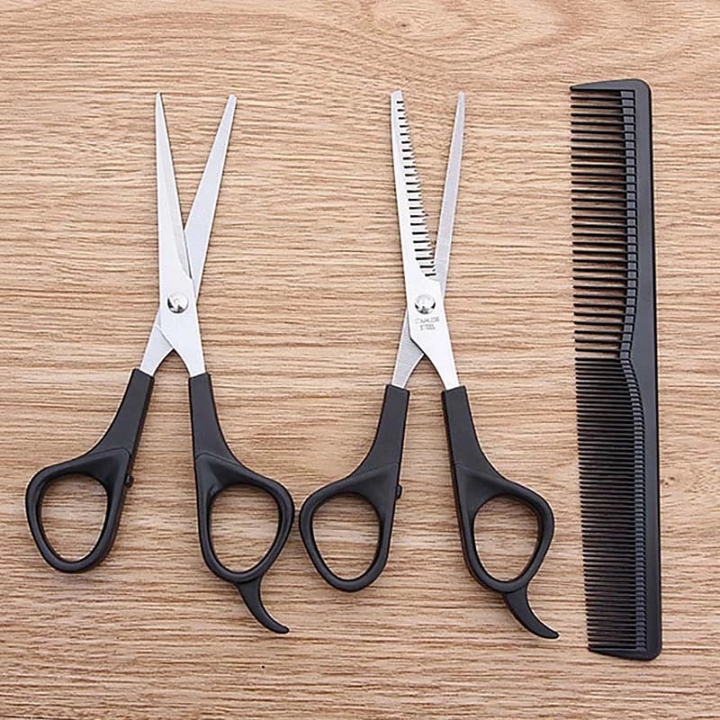 4 pçs/conjunto tesoura de cabeleireiro doméstico tesoura de desbaste de corte de cabelo tesoura de barbeiro tesoura de dente plano pente ferramentas de estilo de cabelo de 2026 por $12.99 –P5