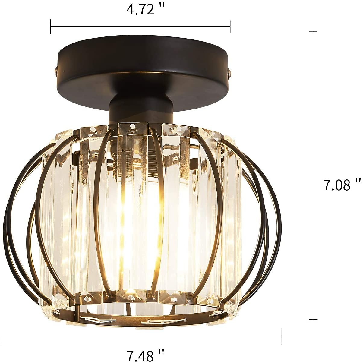plafoniere cu design unic led lumina hol lumina culoar cristal aluminiu stil vintage stil negru modern stil nordic 2026 - $64.99 –P1