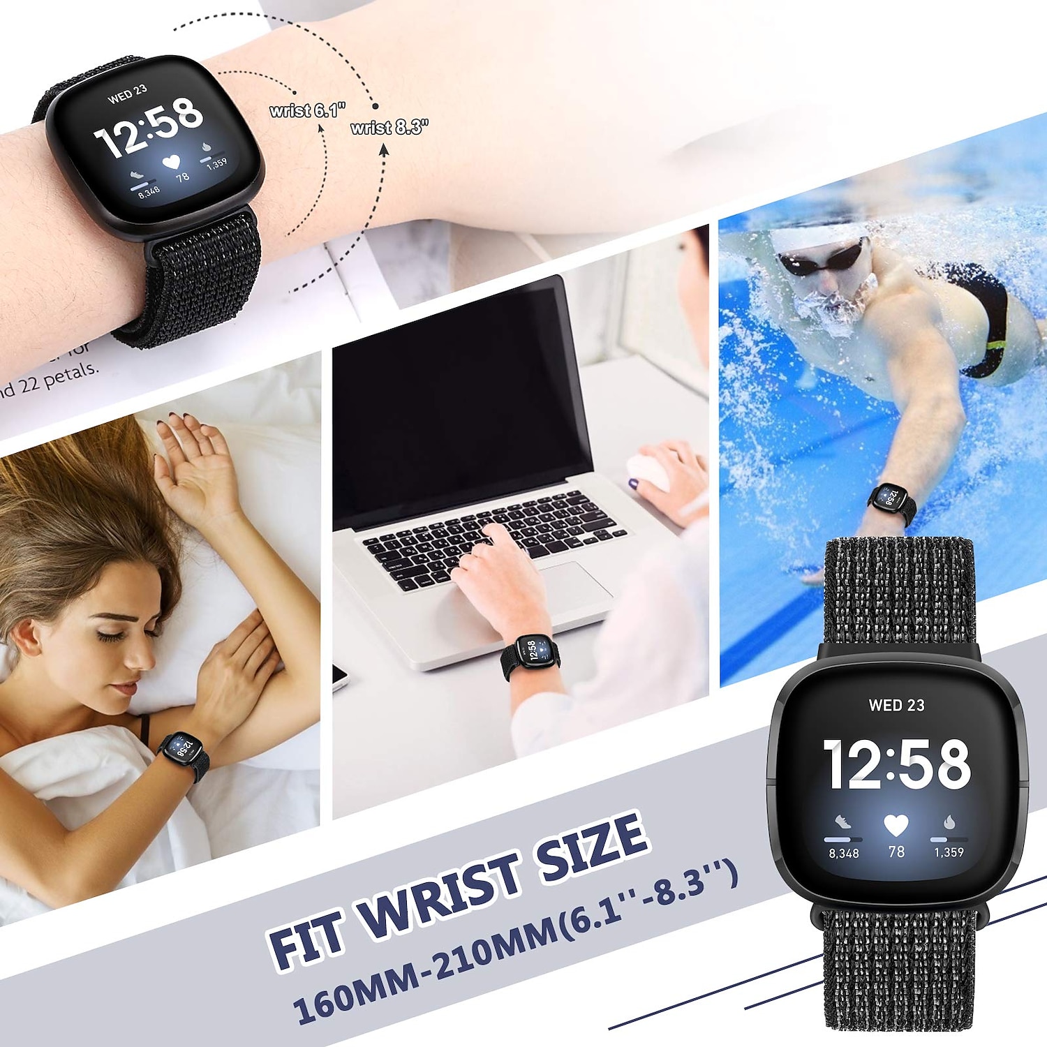 Smartwatch Band Nylon Straps Compatible with Fitbit Versa 3 / Fitbit Sense Soft Breathable Smartwatch Band Sport Adjustable Replacement Strap Women Men Bracelet Accessories 2025 - $9.99 –P4