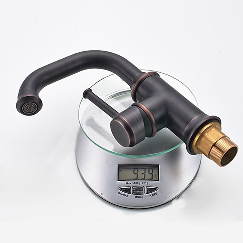 Bathroom Sink Mixer Faucet Vintage Deck Mounted, 360 Swivel Rotatable Single Handle One Hole Monobloc Washroom Basin Taps with Hot and Cold Water Hose Antique Brass ORB 2025 - $113.99 –P12