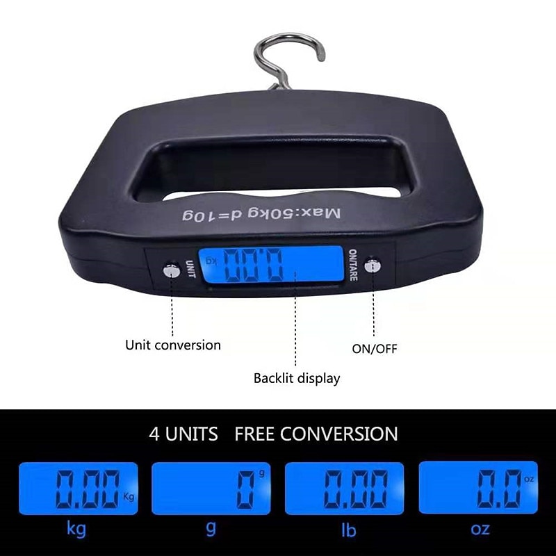 50kg/10g Digital Luggage Scale Electronic Portable Suitcase Travel Weighs With Backlight Electronic Travel Hanging Scales Strap / Hook Optional 2026 - $19.99 –P4