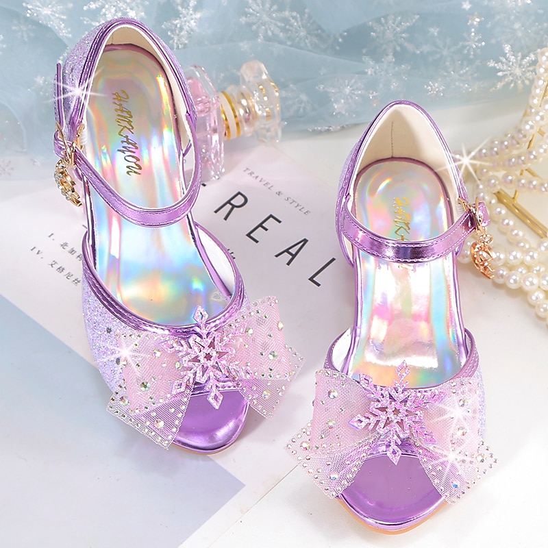 Girls' Pink Glitter Party Shoes – Peep-Toe Design, Bow and Rhinestone Decoration, Adjustable Strap, Perfect for Weddings and Special Occasions 2025 - $32.99 –P14
