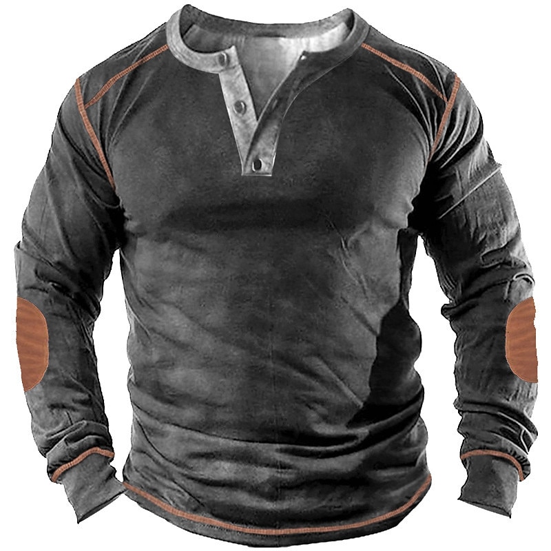 Herr Tröja Grön Blå Purpur Gul Rubinrött Henley krage Grafisk Färgblock Sport & Utomhus Ledigt Dagligen 3D-tryck Plusstorlekar Grundläggande Vintage Designer Vår & sommar Kläder Pull Tröjor Långärmad 2025 - $22.99 –P1