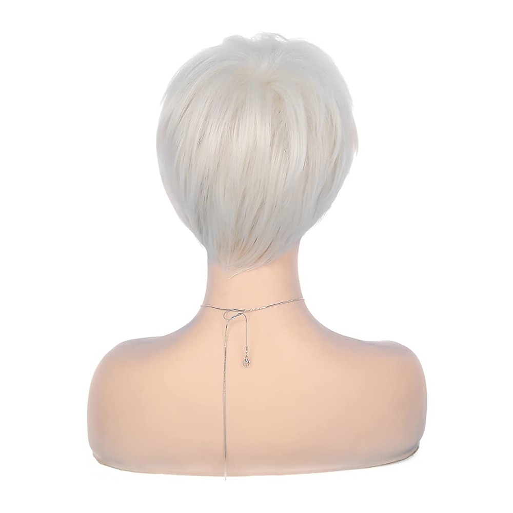 parrucche bianche crema corte per parrucca da folletto cosplay da donna sintetica naturale del 2025 a $21.99 –P4