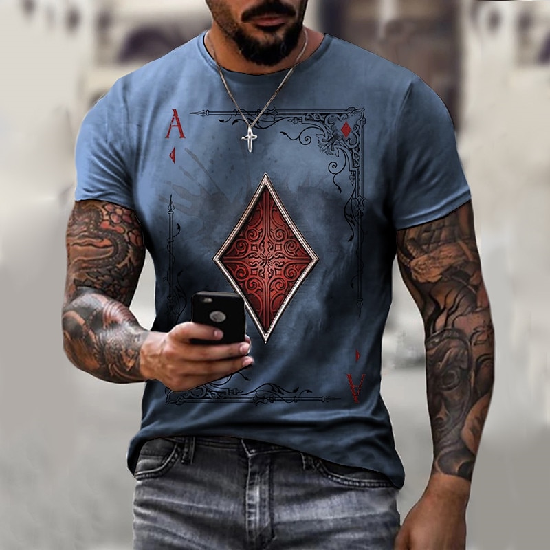 Męskie Dla obu płci Wzory graficzne Poker Podkoszulek Krótki rękaw Podkoszulek Druk 3D Półgolf Koszula Sport Moda Designerskie Na zewnątrz Ulica Codzienny Czarny Biały Żółty Lato Odzież S M L XL XXL 2025 - $17.99 –P3