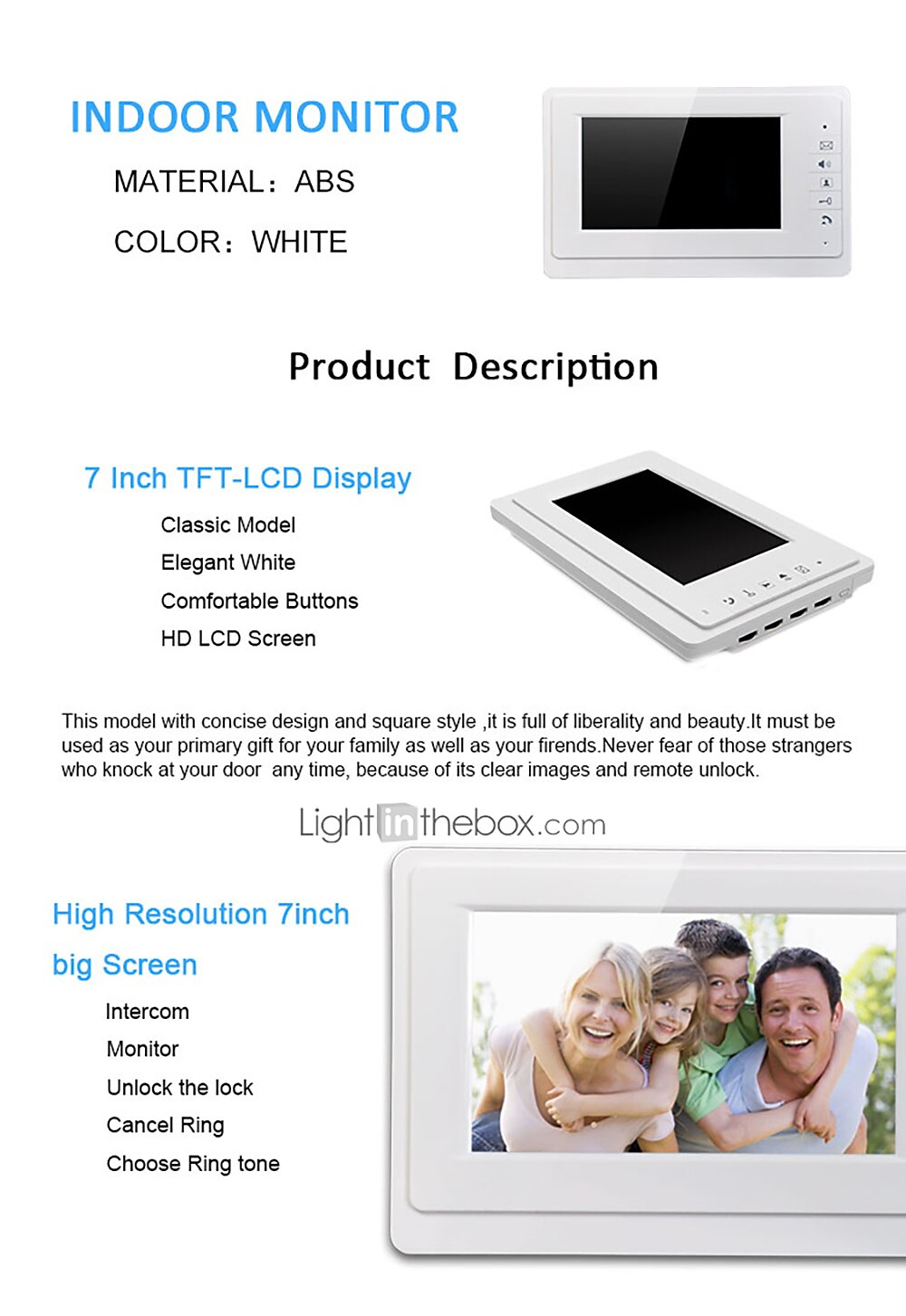 Apartment Video Door Phone Intercom Doorbell Camera 7 Inch LCD Display Monitor for One to Three Family Camera 700TVLine CMOS 3.6mm Lens Hands-free 2025 - $422.39 –P4