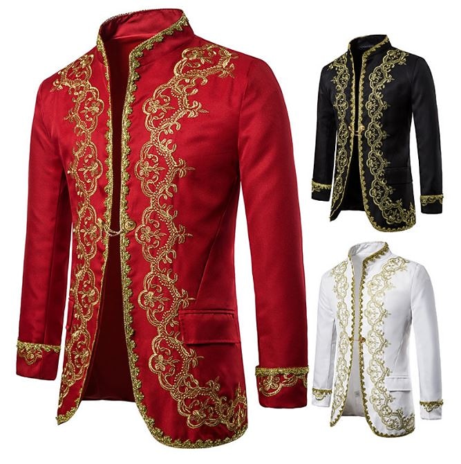 Elegante Vintage Vittoriano Cappotto Mascherata Abbigliamento esterno Principe Corrina vittoriana Gentiluomo Aristocratico Paillettes Vintage Ricamato Abito da ballo Costume Per uomo Capodanno del 2026 a $52.99 –P3