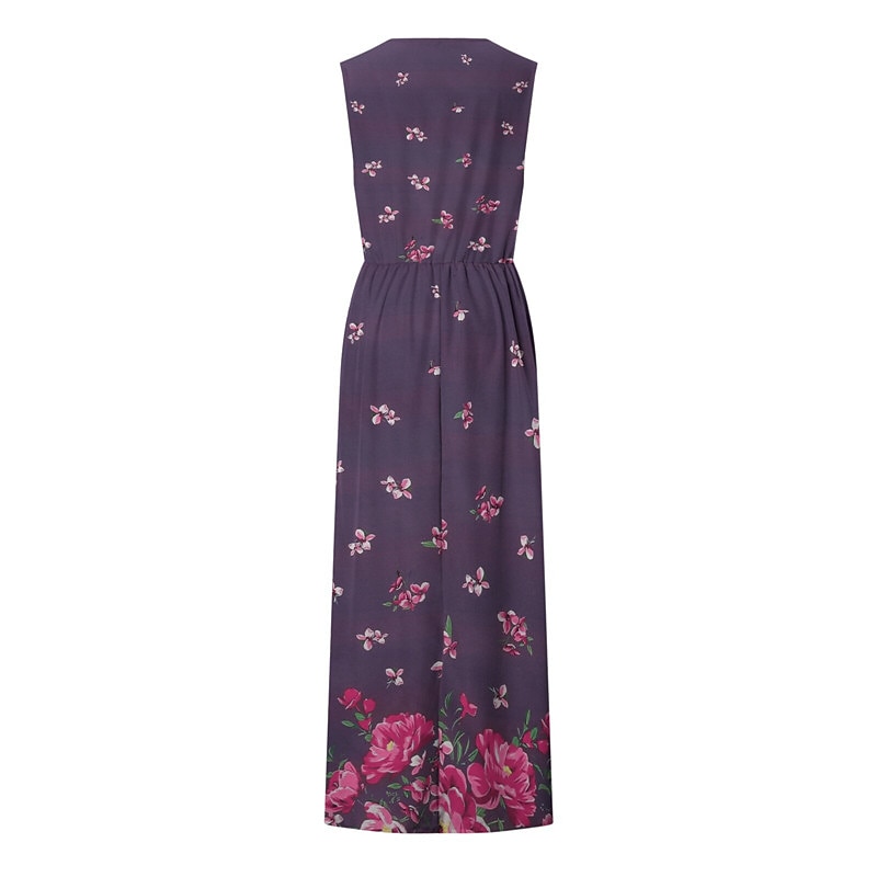 Femme Robe longue maxi Robe casual Robe ethnique robe boheme mode Décontractées Extérieur Vacances du quotidien Ample Floral à imprimé arc-en-ciel Sans Manches Col Ras du Cou Jaune Rose Claire Bleu de 2025 ? $23.99 –P13