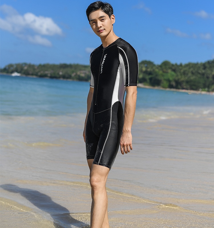 Rashguard heren duikpak zwemkleding voor het hele lichaam upf50+ badpak met ritssluiting aan de voorkant uv-zonbescherming ademend hoge elasticiteit lange mouwen - zwemmen duiken surfen snorkelen 2025 - $45.99 –P8