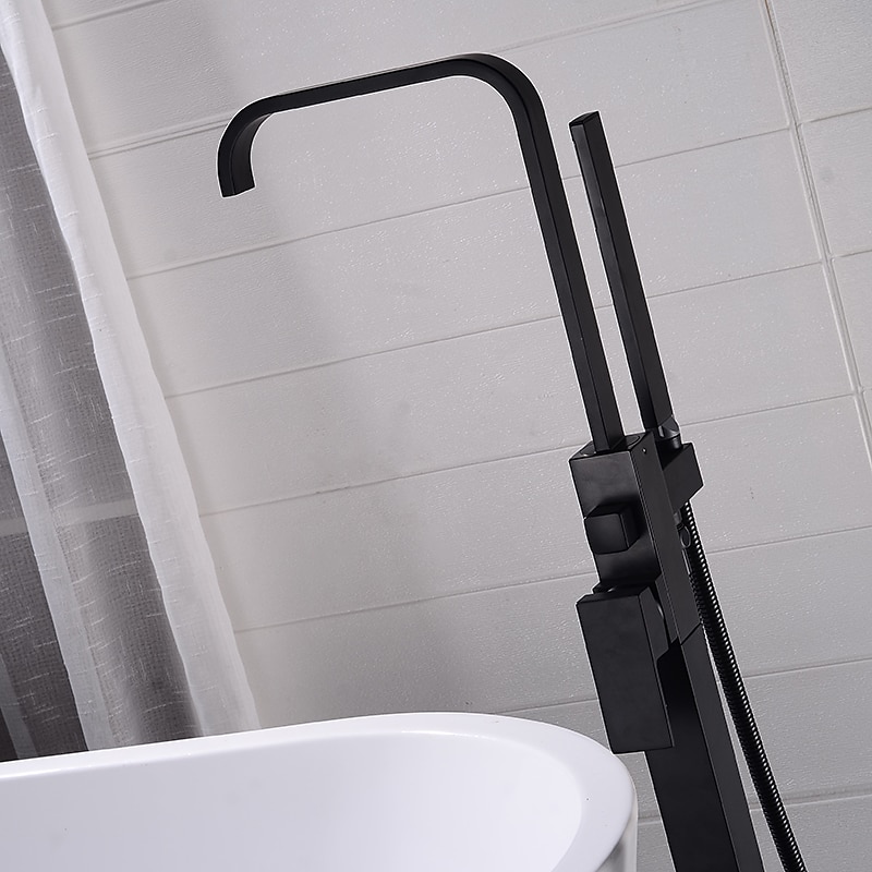 badekarkran - moderne galvanisert frittstående messingventil badekar dusj blandebatterier 2025 - $404.99 –P11