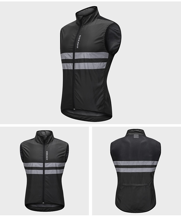 WOSAWE Men's Cycling Jersey Cycling Vest Sleeveless Mountain Bike MTB Road Bike Cycling Green Black Dark Blue Bike Vest / Gilet Jersey Windproof Breathable Lightweight Reflective Strips Back Pocket 2025 - $25.59 –P6