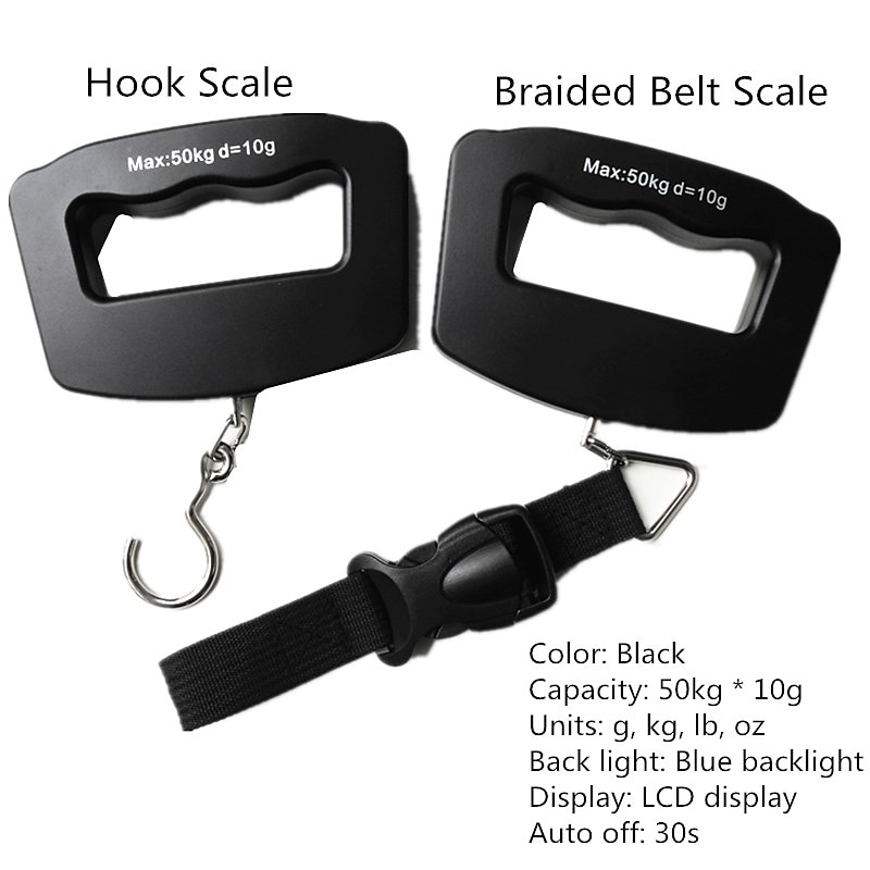 50kg/10g Digital Luggage Scale Electronic Portable Suitcase Travel Weighs With Backlight Electronic Travel Hanging Scales Strap / Hook Optional 2026 - $19.99 –P2