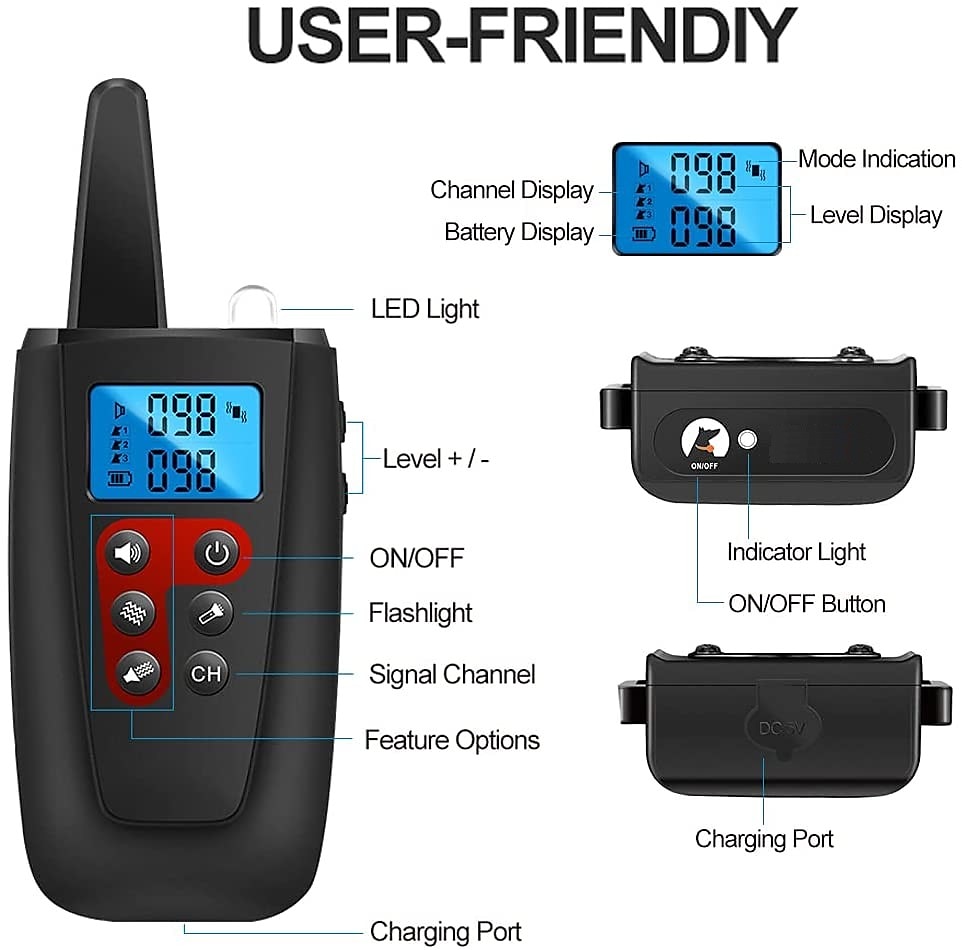 No Shock Dog Training Collar 3300ft Range Beep Vibrating Pet Trainer IPX7 Waterproof Rechargeable Pet Training Collar No Prongs Sound and Vibration Collar 2025 - $60.99 –P2