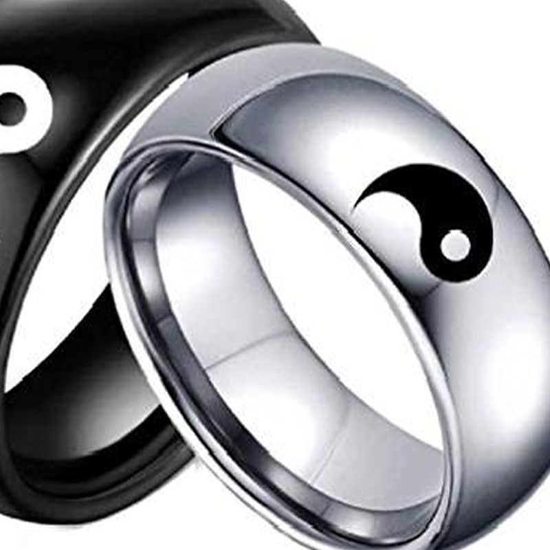 stainless steel black yin yang tai chi ring band for men/best friend//boyfriend (his size 11) 2025 - $6.49 –P2