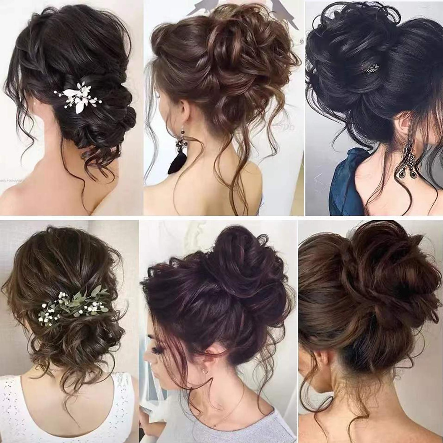 chignon morceau de cheveux super long ébouriffé chignon extensions chignon cheveux ondulés wrap queue de cheval postiches cheveux chouchous avec élastique bande de cheveux pour femmes filles de 2025 ? $12.99 –P2