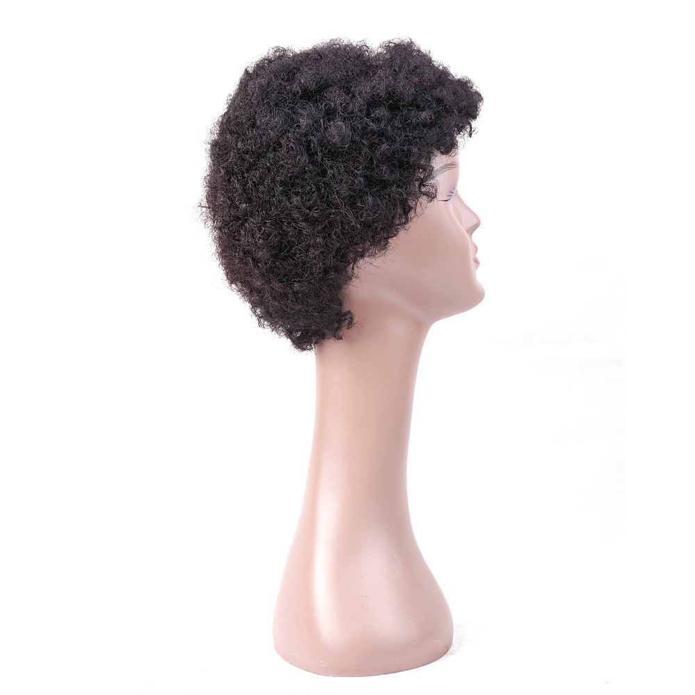 parrucca corta riccia per capelli umani stile africano riccio afro crespo per le donne nere parrucca riccia senza pizzo remy parrucca piena fatta a macchina del 2025 a $34.99 –P5