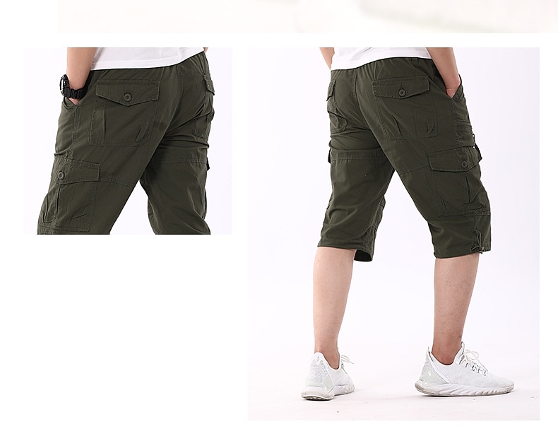 Hombre Pantalones cortos de carga Pantalones cortos de senderismo Militar Verano Primavera Al aire libre Ripstop Secado rápido Multi bolsillo Ligero Pantalones Capri Ejercito verde Camuflaje negro 2026 - $30.99 –P10