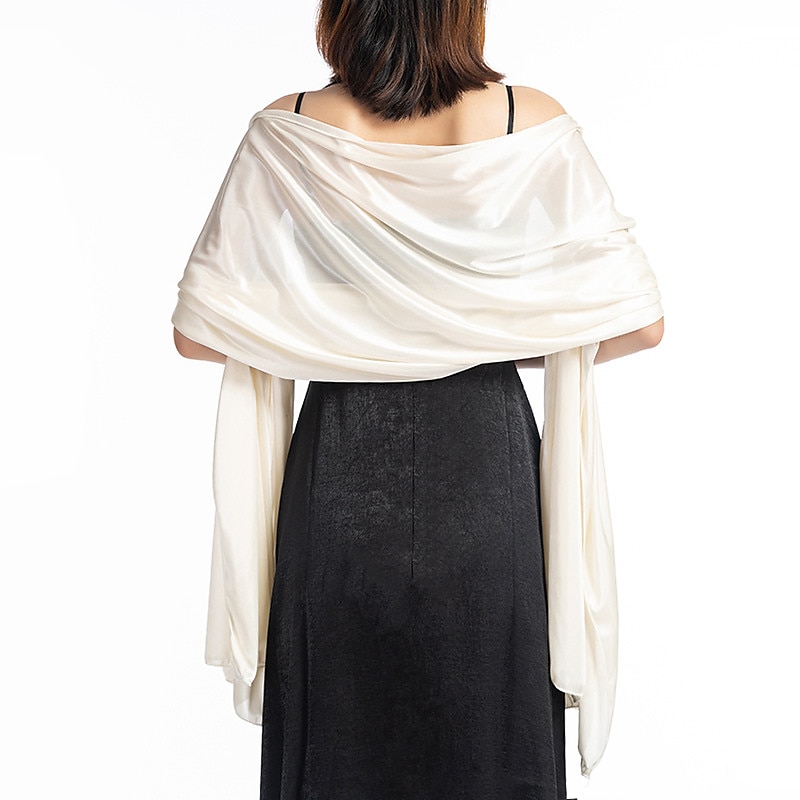 sciarpa da donna in imitazione seta trasparente, mantello, scialle lungo, tinta unita, per festa di nozze, elegante e scintillante&amp;abito da sposa con sciarpa damigella d'onore splendente per del 2025 a $23.99 –P9