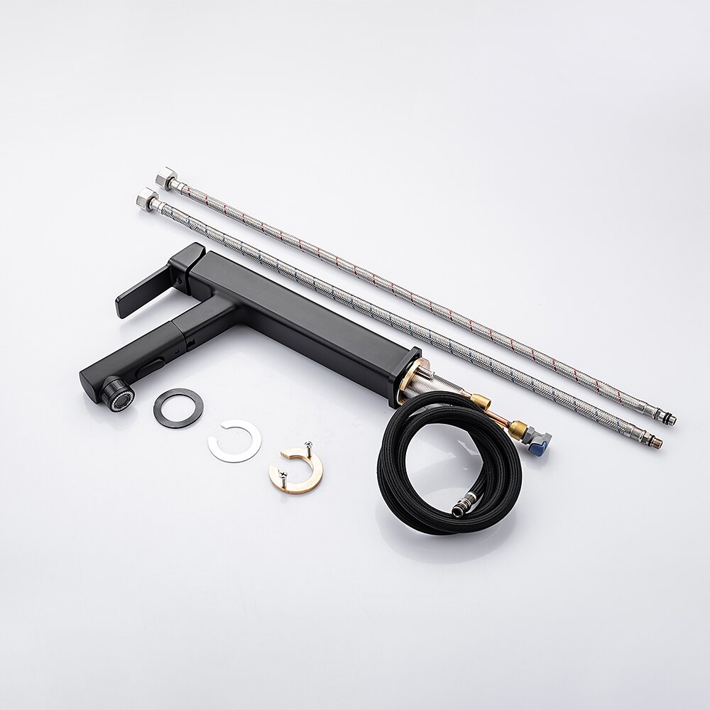 Bathroom Sink Faucet - Pull out / Pullout Spray Electroplated Centerset Single Handle One HoleBath Taps 2025 - $186.99 –P8