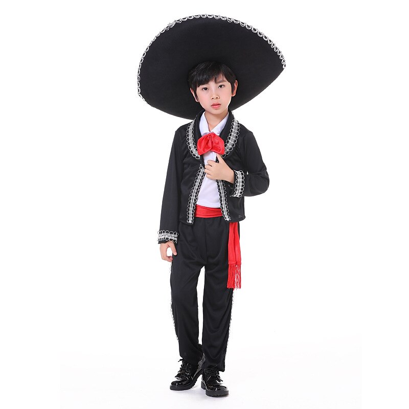 Mexican Masquerade Sombrero Hat Kid's Boys Cosplay Cinco de Mayo Mexico Independence Day Day of the Dead Carnival Masquerade Festival / Holiday Black / Rainbow Easy Carnival Costumes Color Block 2025 - $23.99 –P3