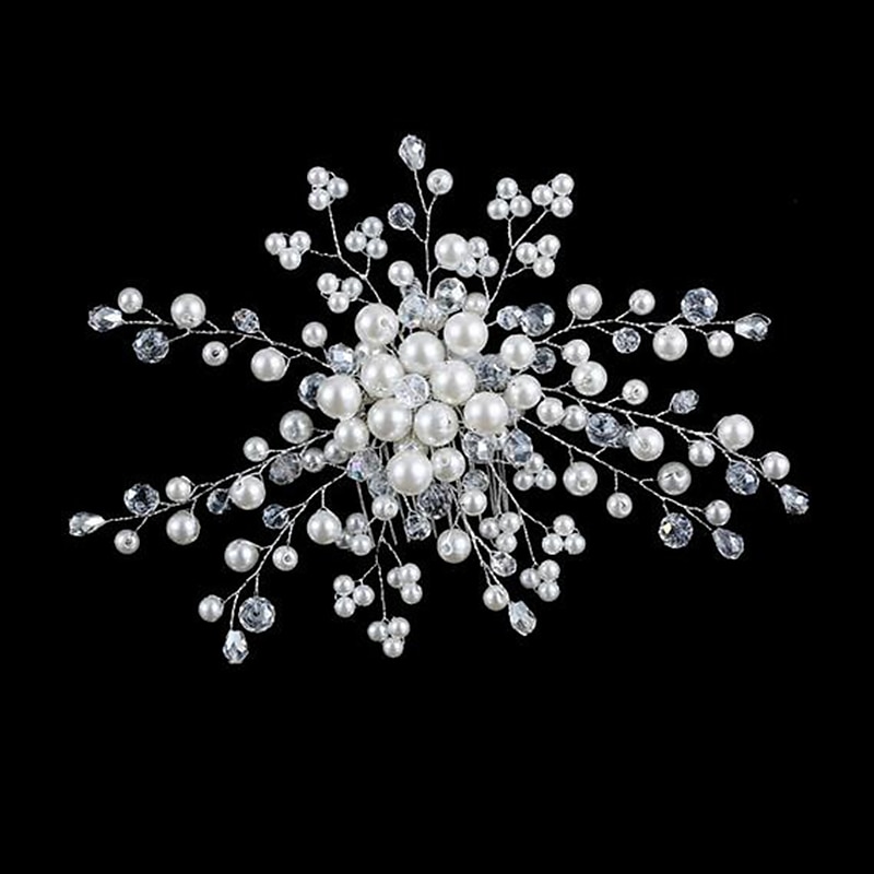 Hiustyökalu Haaraccessoire Legering Bruiloft Feest / Uitgaan Klassieke Stijl Bruids Met Pure Kleur Helm Hoofddeksels 2025 - $8.99 –P4