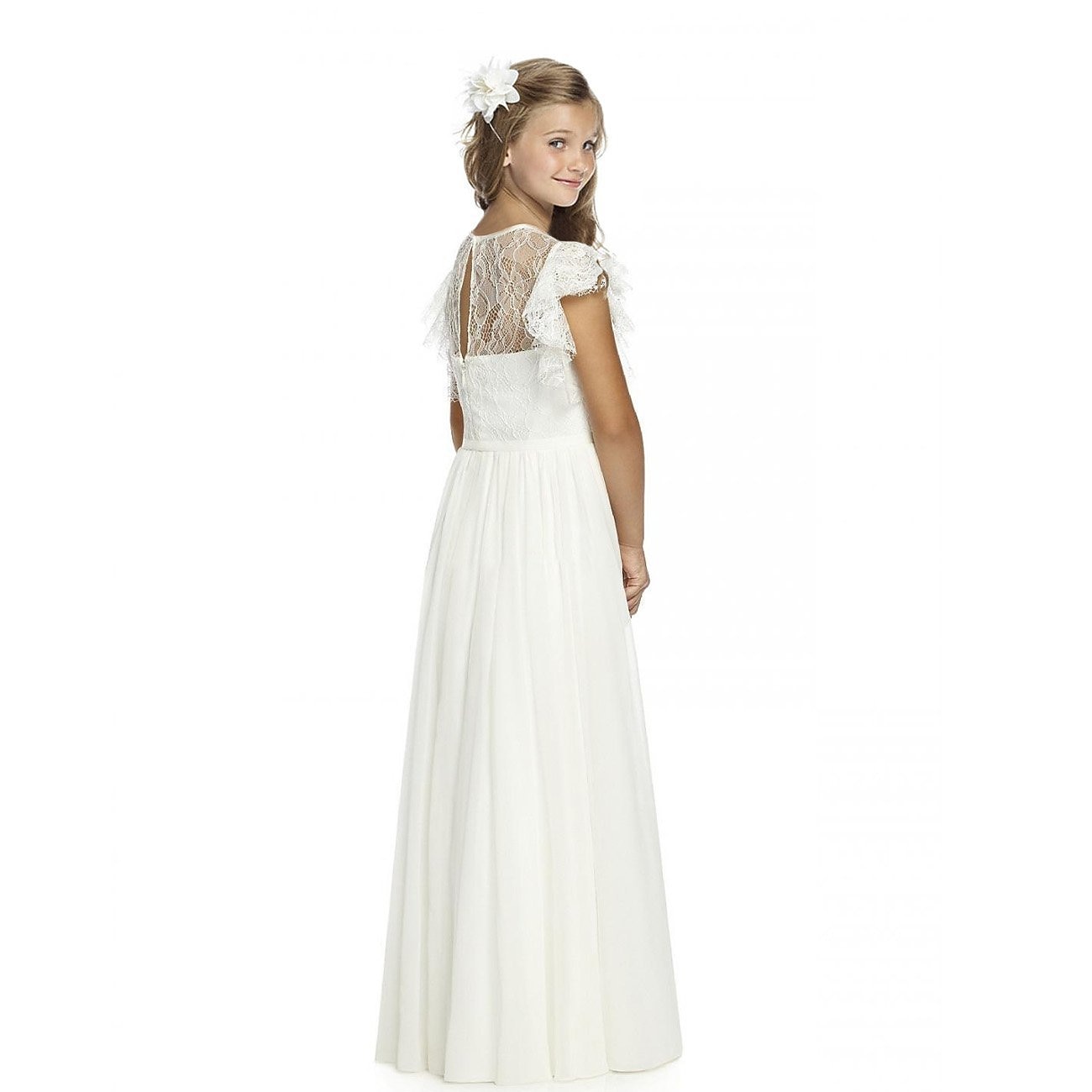 Blumenmädchenkleid Mädchen Partykleid Leistung Hochzeit Party Mode Prinzessin einfarbig Kurzarm Rundhalsausschnitt Schwarz Weiß 2025 - $39.99 –P4