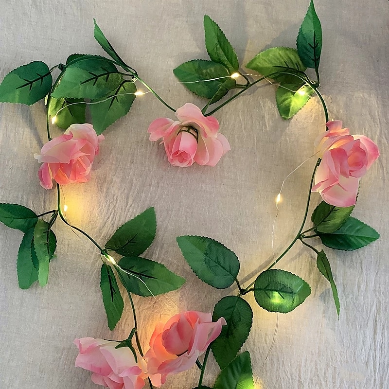 Cadena de luces de flores, decoración solar para fiesta de boda, luces de cadena de 2m, 20 ledes, luces de guirnalda impermeables para exteriores, jardín, balcón, patio, vacaciones, fiesta de Navidad, 2025 - $14.49 –P6
