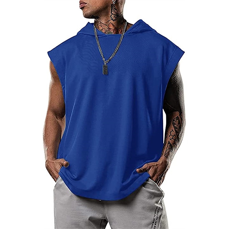 Men's T Shirt Tank Top Hoodie Short Sleeve Hooded Summer Plain Fashion Classic Casual Outdoor Street Casual Black White Army Green Top Tee for Men 2025 - $20.99 –P10