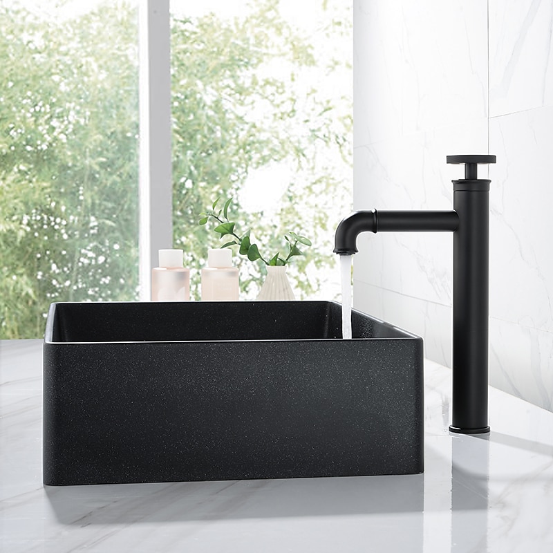 Rubinetto Per Lavello Del Bagno, Miscelatore Monocomando Per Lavello Vaso Alto Nero/Oro Rubinetto Del Bagno Lavabo Miscelatore Per Lavabo Corpo In Ottone del 2025 a $178.99 –P2