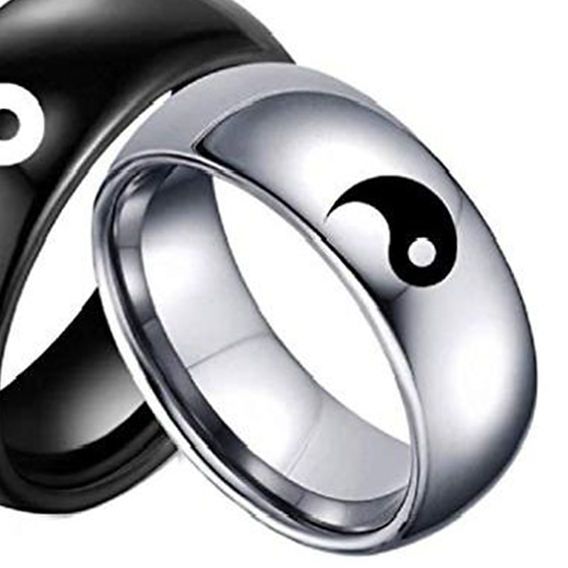 stainless steel black yin yang tai chi ring band for men/best friend//boyfriend (his size 11) 2025 - $6.49 –P3