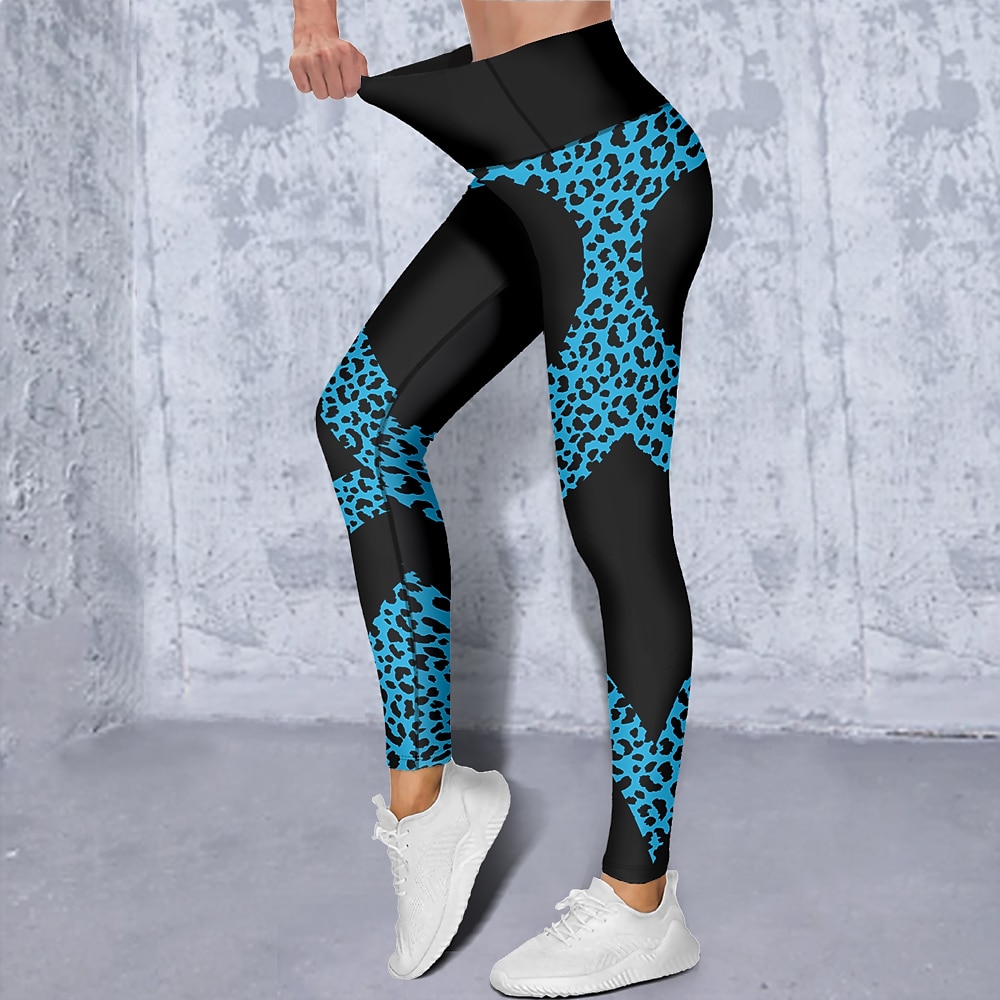 Γυναικεία Παντελόνι για γιόγκα Αντίστροφη καρότσα Έλεγχος κοιλιάς Ψηλή Μέση Γυμναστήριο προπόνηση Τρέξιμο Καταλληλότητα Κολάν με κοψίματα Λεοπάρ Γεωμετρία Μπλε Παγονί Μαύρο Κίτρινο Φθινόπωρο Χειμώνας 2026 - $19.99 –P5