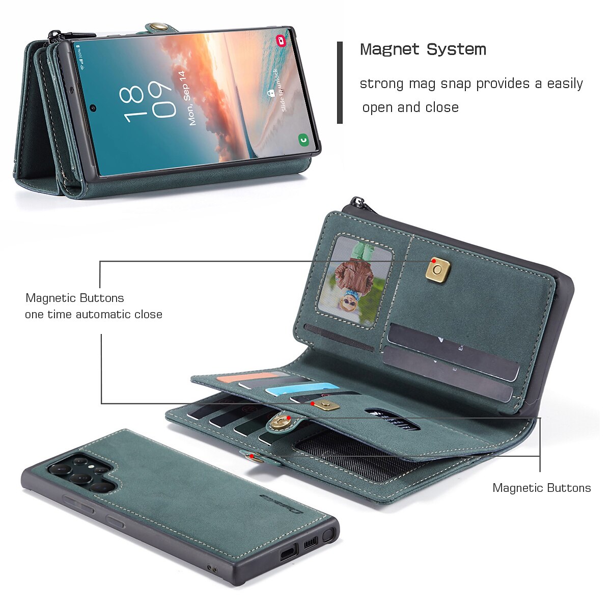 telefon fodral Till Samsung Galaxy S22 S21 Plus Ultra A54 A34 A14 A72 S20 A71 A52 A51 Note 10 Plus Plånboksfodral Avtagbar Helkroppsskydd Stöd Kontor / företag PU läder 2025 - $30.99 -P3