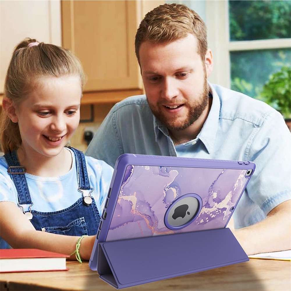 Таблетка Чехлы панели Назначение Apple ipad 9th 8th 7th Generation 10.2 inch Держатель для карандашей Тройная подставка Защита от пыли Графика Цветы Мрамор Кожа PU 2025 - $29.99 –P6