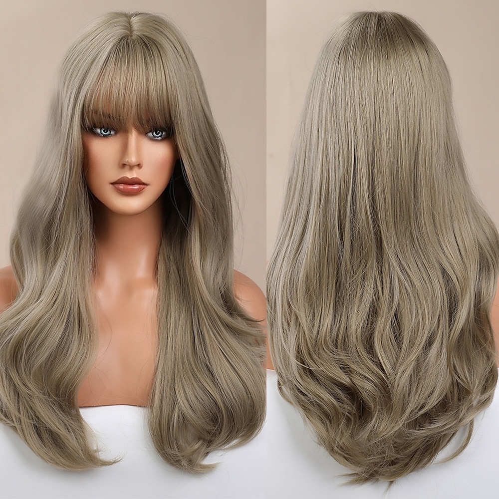 parrucche bionde con frangia parrucche bionde ondulate per donna capelli biondi chiari naturali morbidi parrucca con frangia fibra resistente al calore parrucca di capelli sintetici parrucche per del 2025 a $24.99 –P5